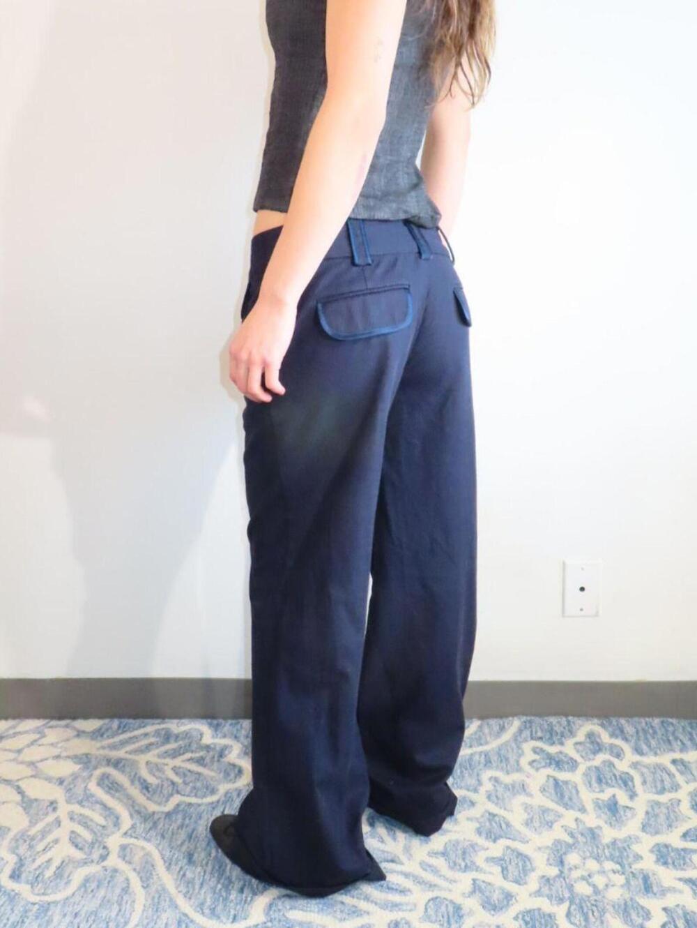 Nanette Lepore Women's Blue and Navy Trousers - Picture 3 of 5